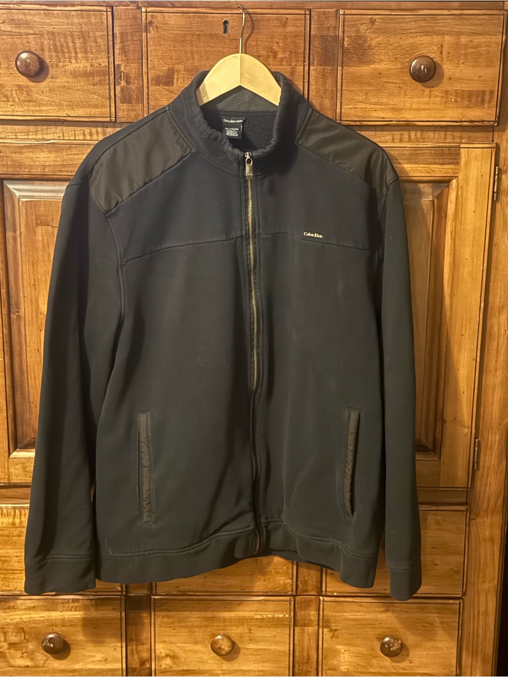 Calvin Klein Jeans Men's Black Lightweight Zip Jacket XXL